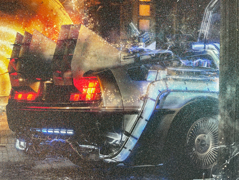 Custom Framed OUTATIME (Back To The Future) - Canvas Limited Edition - 4/20 - SAVE 25%