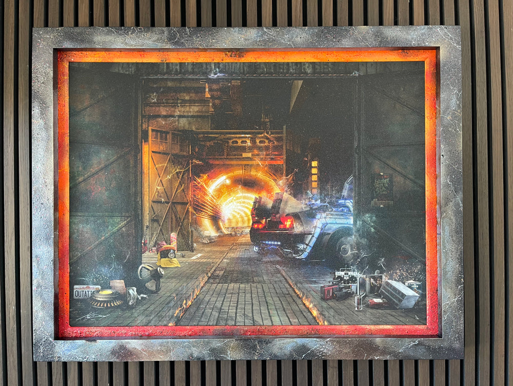 Custom Framed OUTATIME (Back To The Future) - Canvas Limited Edition - 4/20 - SAVE 25%