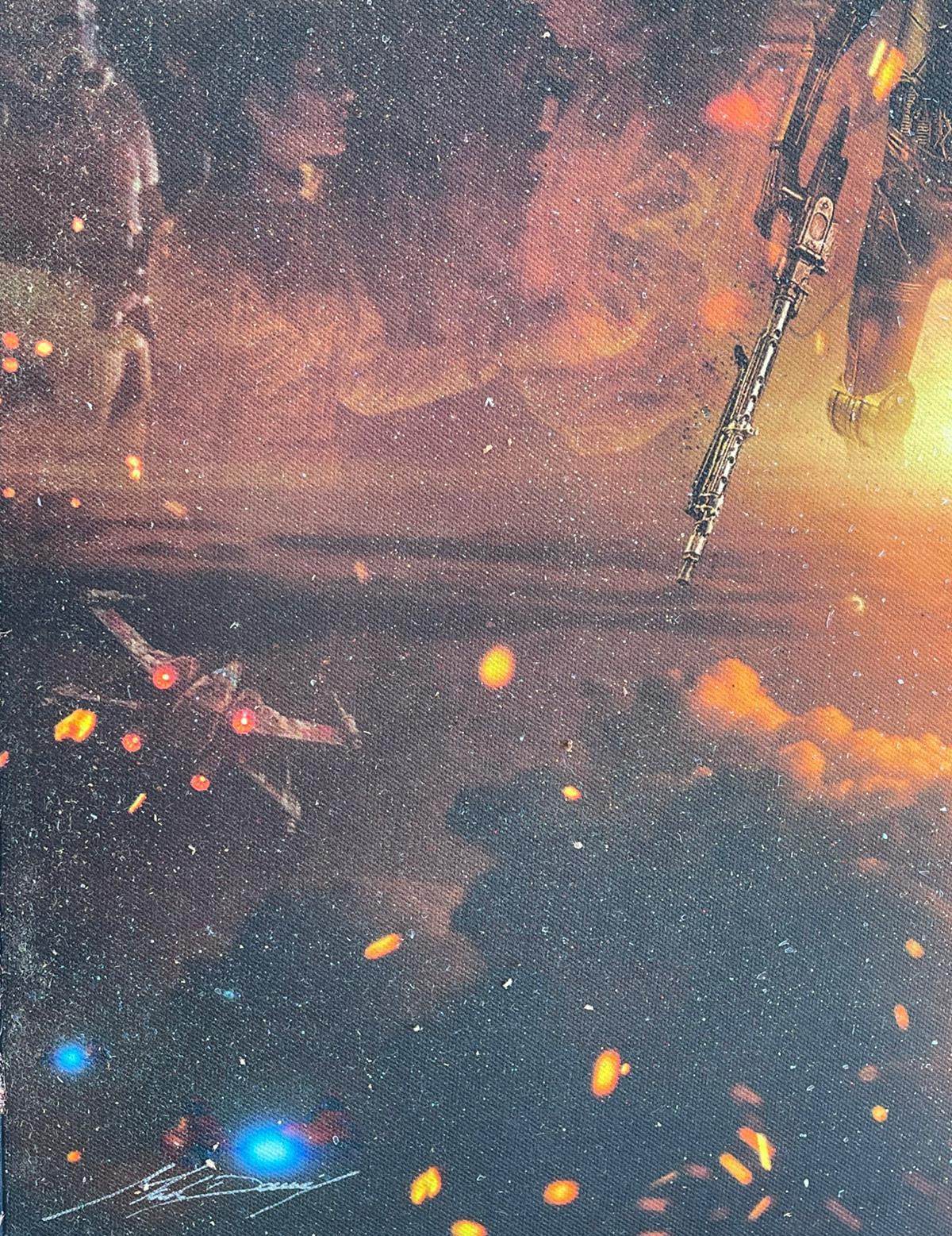 Custom Framed 'Among The Clouds' (Star Wars) - Diamond Dusted and Hand Embellished Canvas Limited Edition #1AP