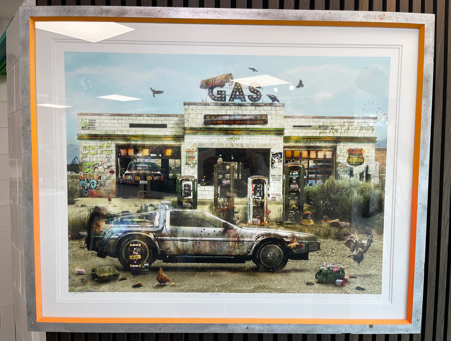 Custom Framed OUTAGAS (Back to the Future) - Large Limited Edition 1/20