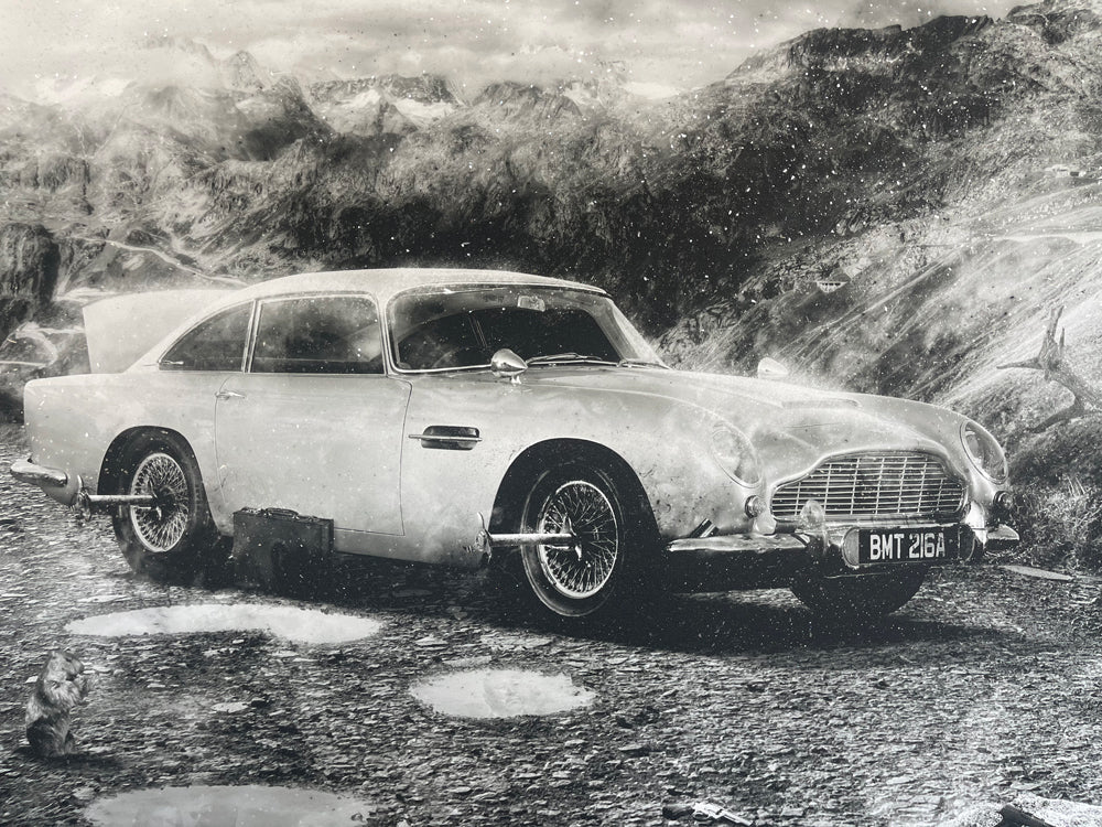 In Pursuit Of Gold (James Bond) - Canvas Limited Edition - Black & White) 1AP